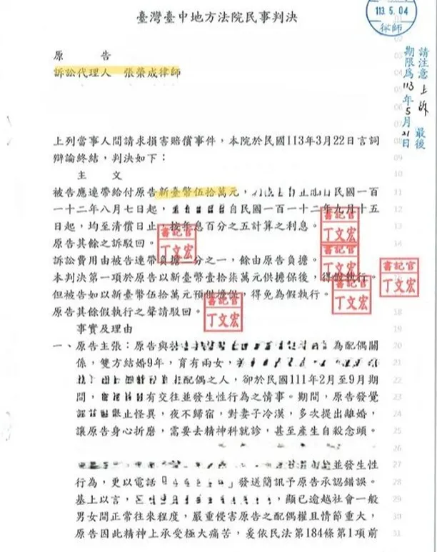 [妨害配偶權勝訴案例]