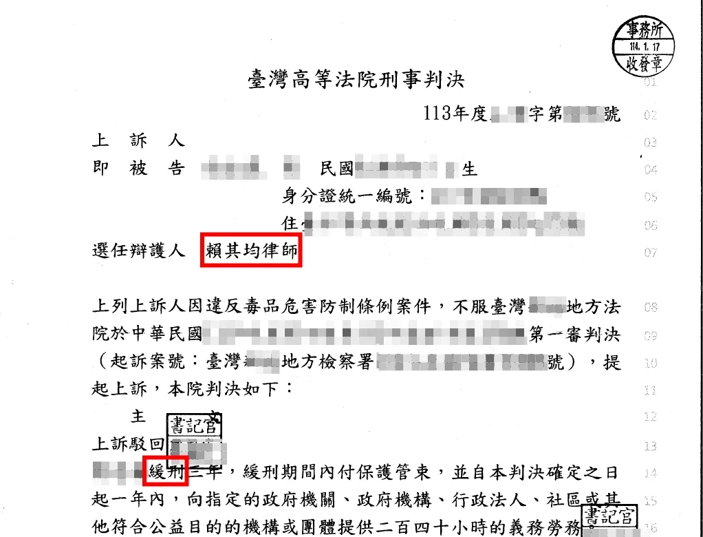 販毒上訴爭取緩刑-台北毒品訴訟處理/中正區毒品訴訟處理