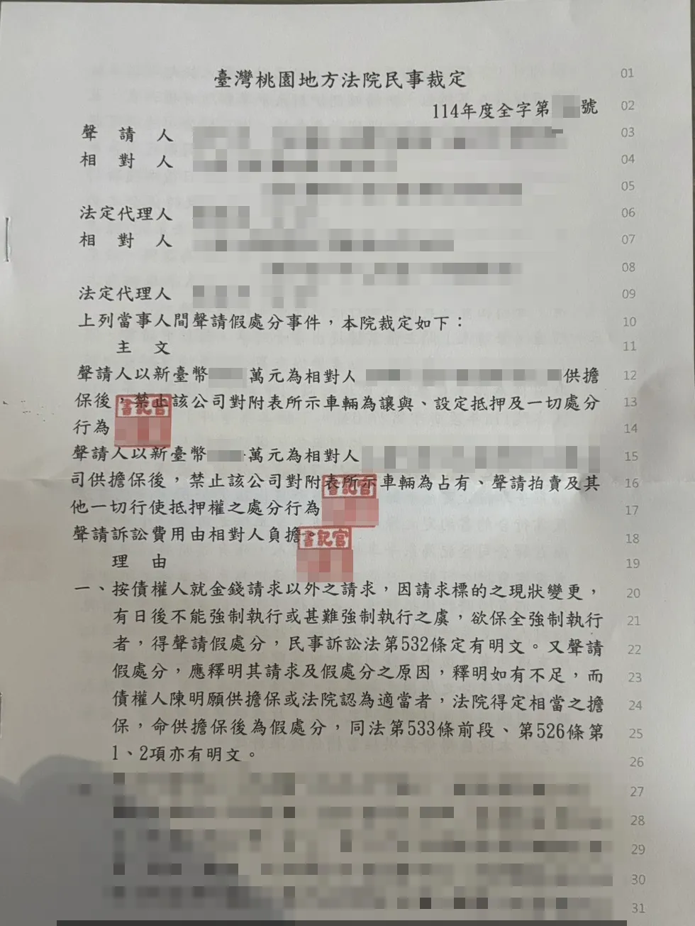 協助取得假處分-台北民事訴訟律師/中正區民事律師
