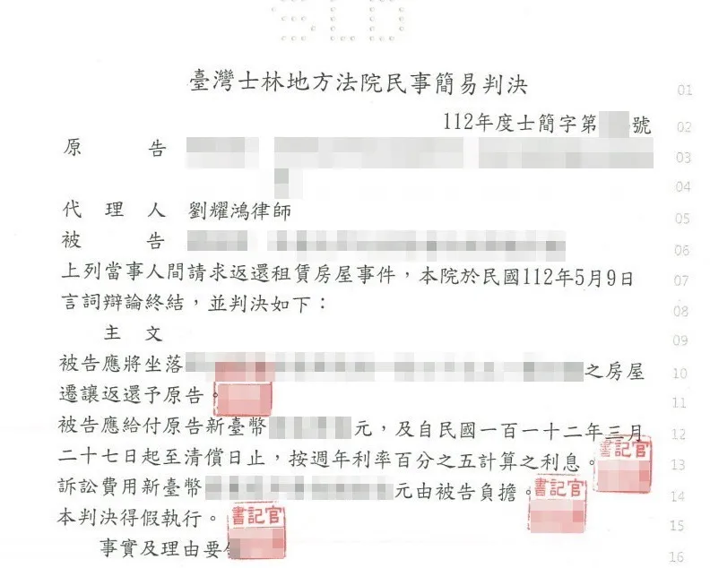 <順利協助房東對付惡房客>