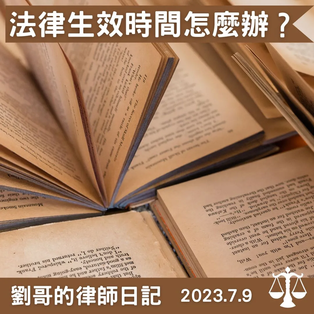 <法律何時生效?>