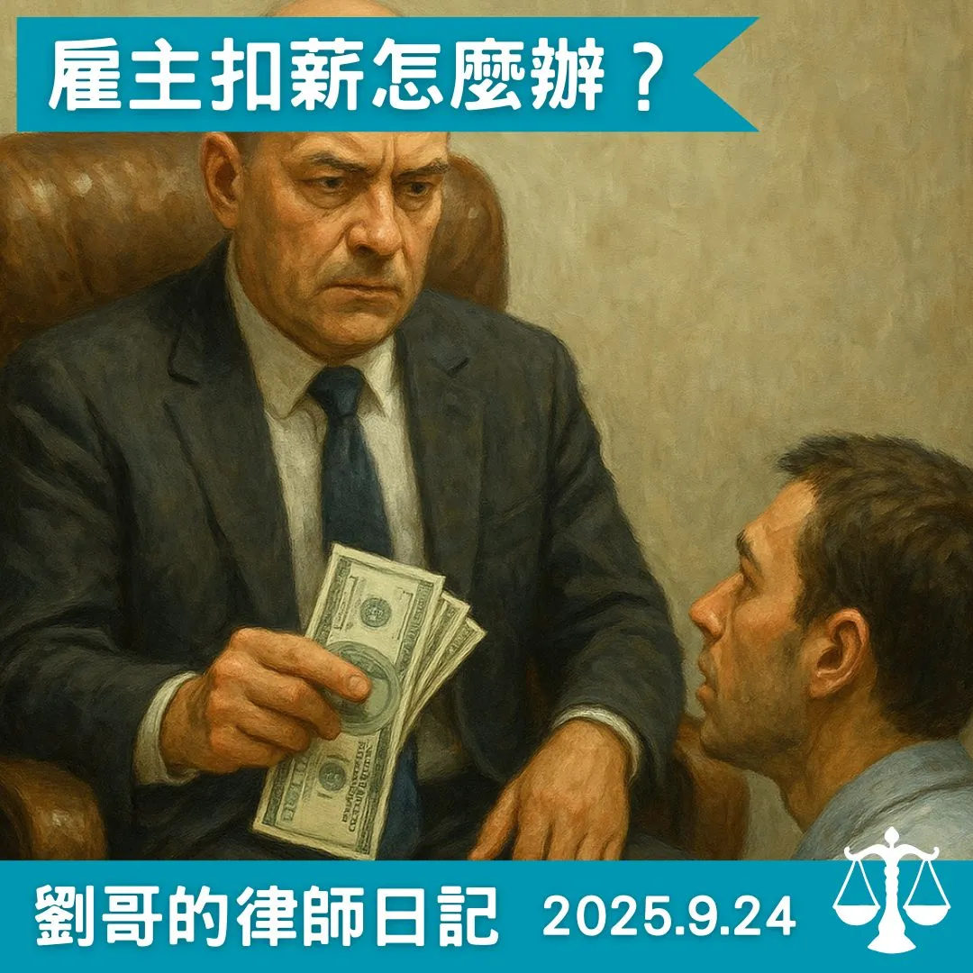 <雇主可以扣我薪水嗎?>台北勞資訴訟律師/中正區勞資訴訟律師/台北勞資調解律師/中正區勞資調解律師/台北勞工律師/中正區勞工律師