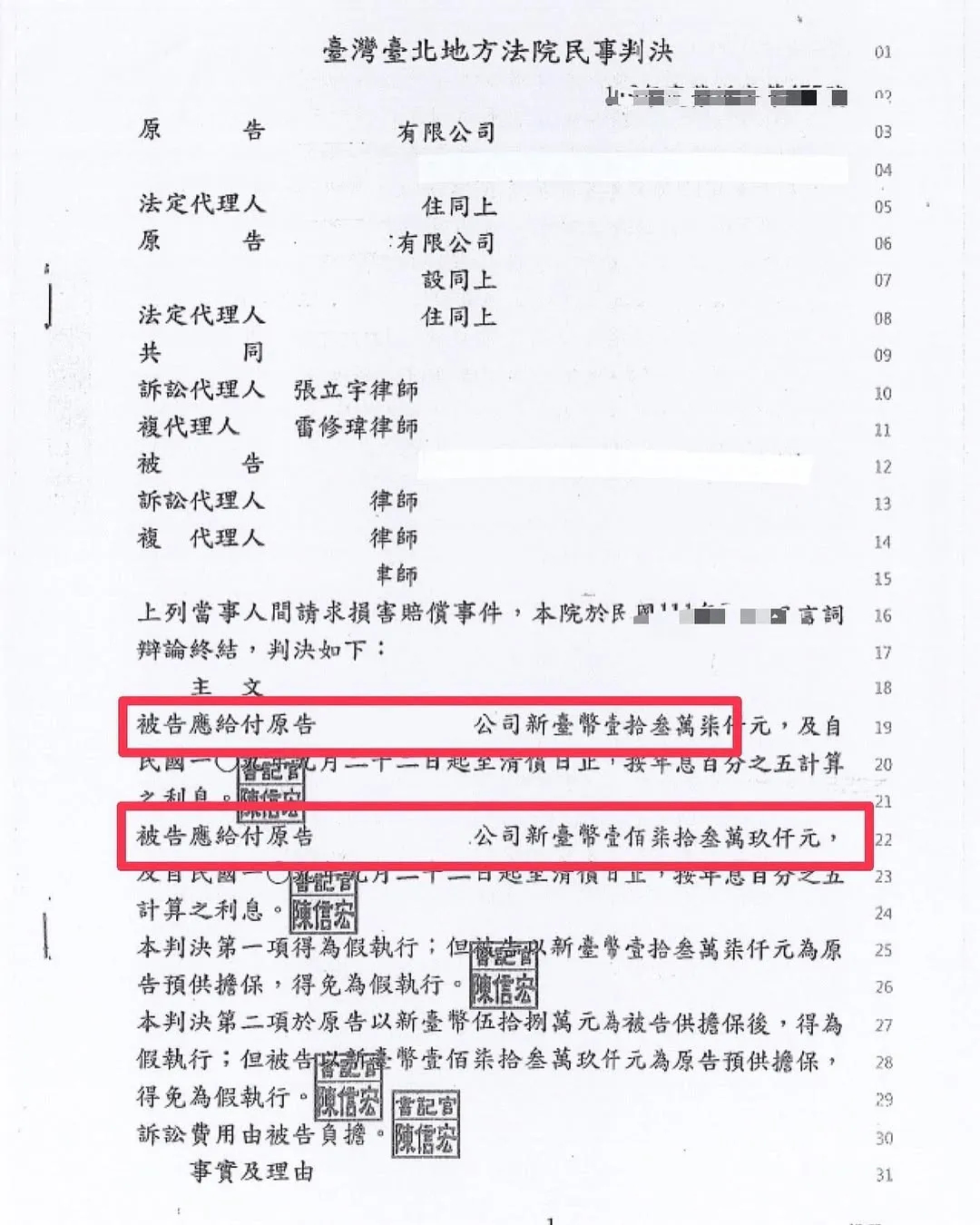 民事判決｜台北民事訴訟律師｜大安區民事訴訟律師