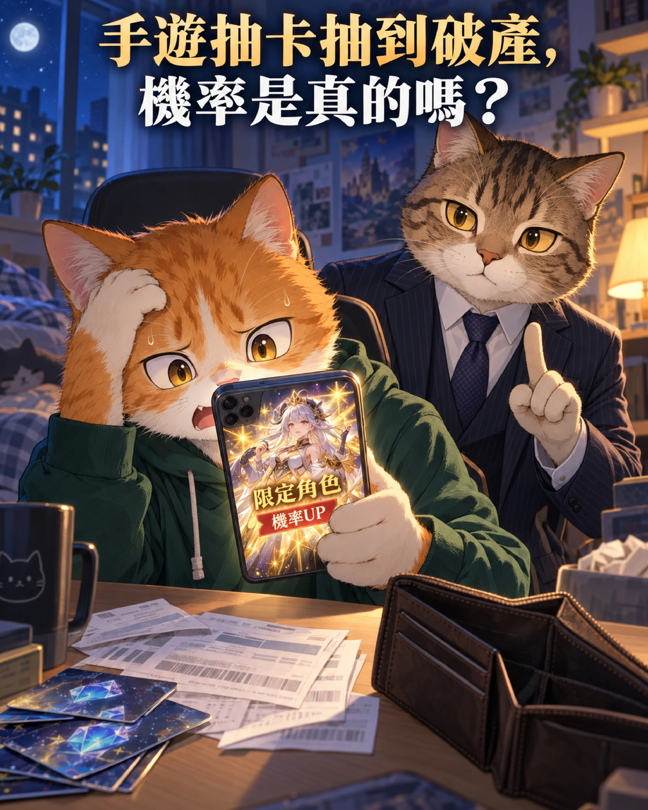 手遊抽卡抽到破產,機率是真的嗎?