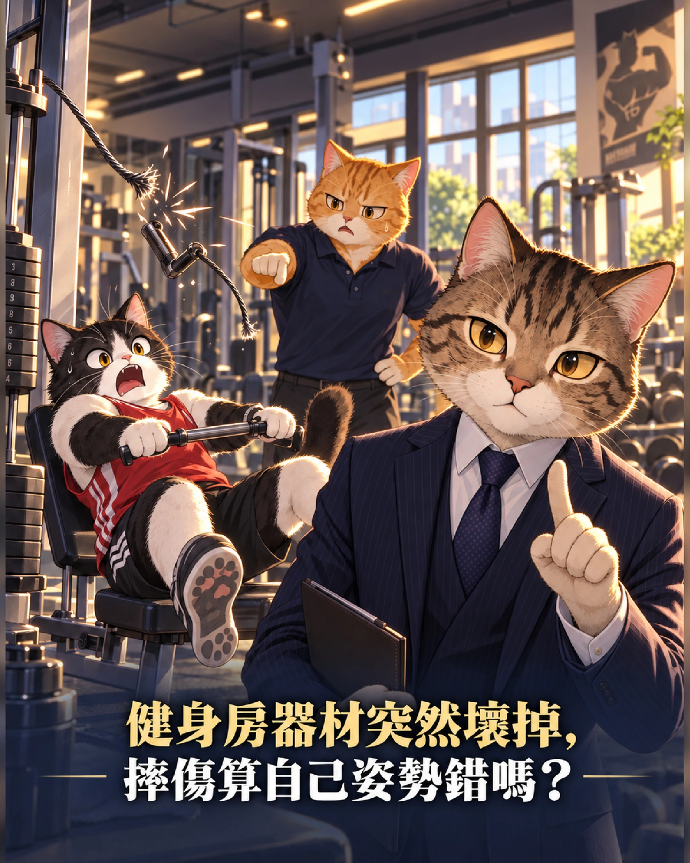 健身房器材突然壞掉，摔傷算自己姿勢錯嗎？