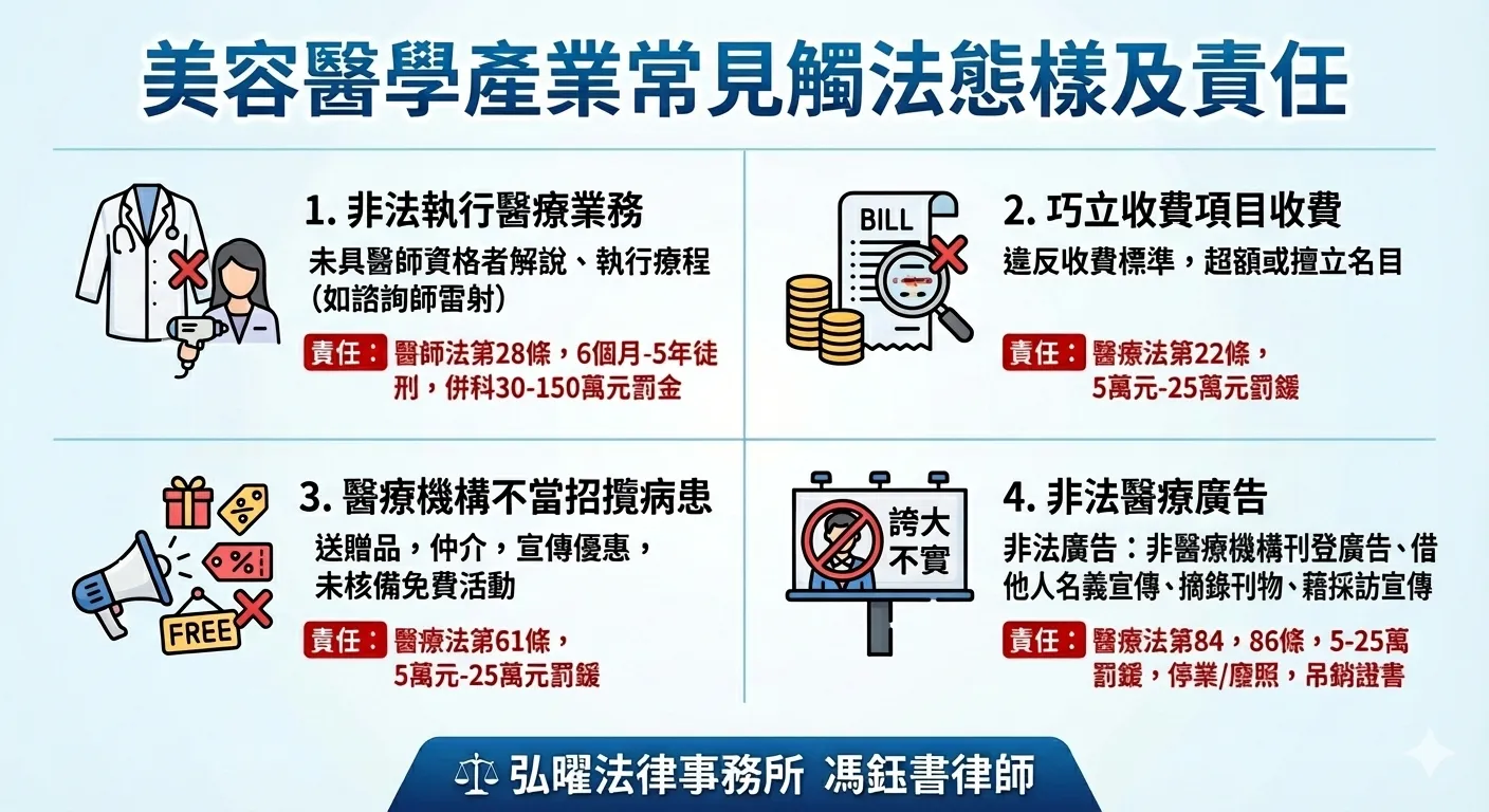 醫學美容業常見違法行為與法律責任:人員、財務、行銷與廣告的法律遵循