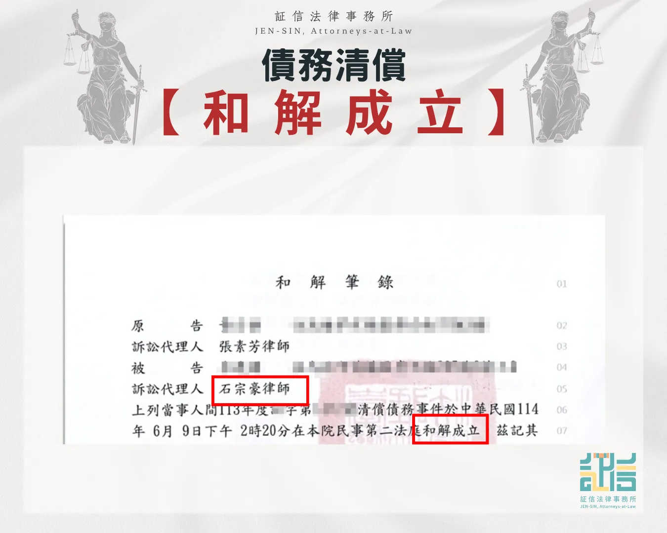 債務清償和解成立