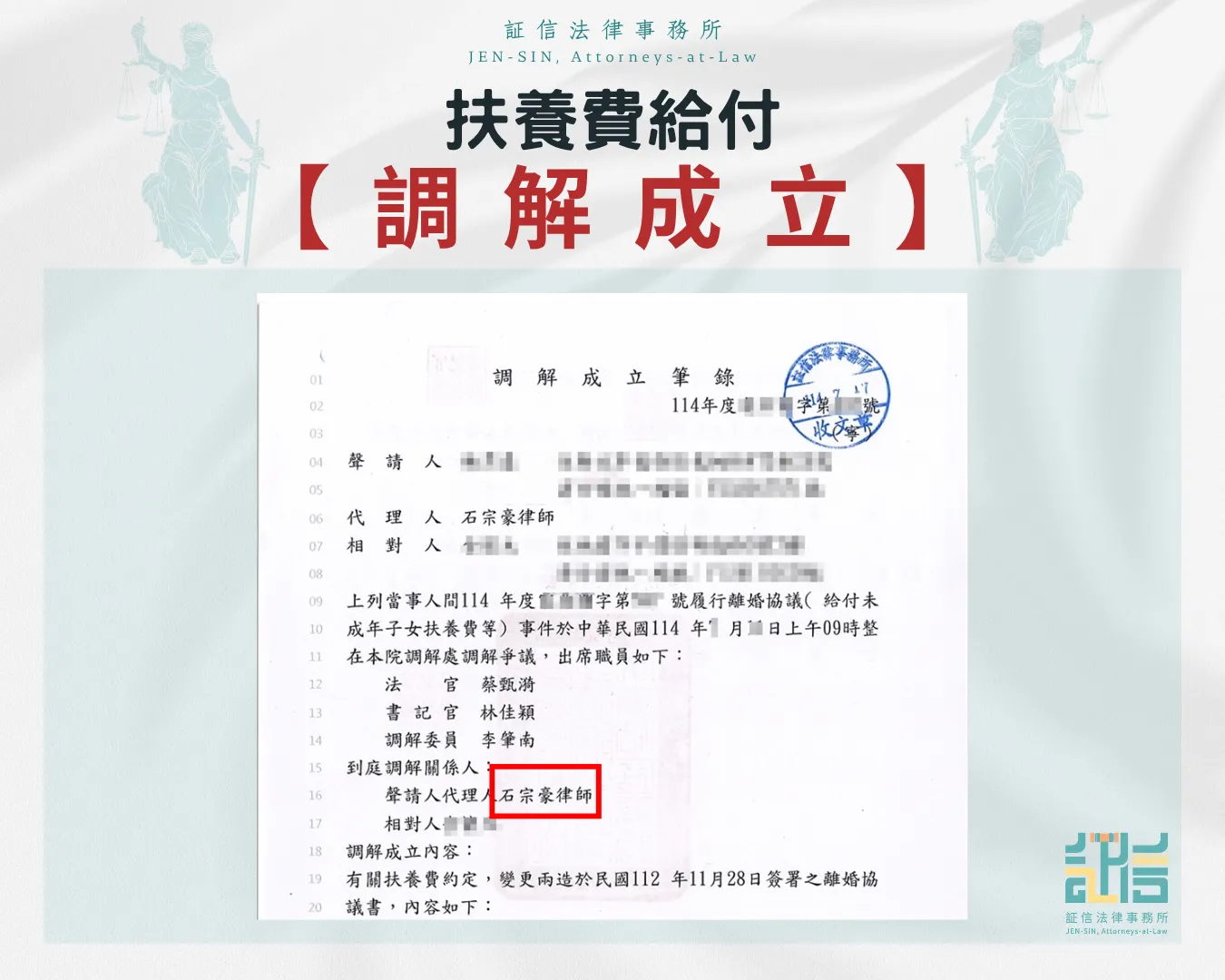 扶養費給付 調解成立