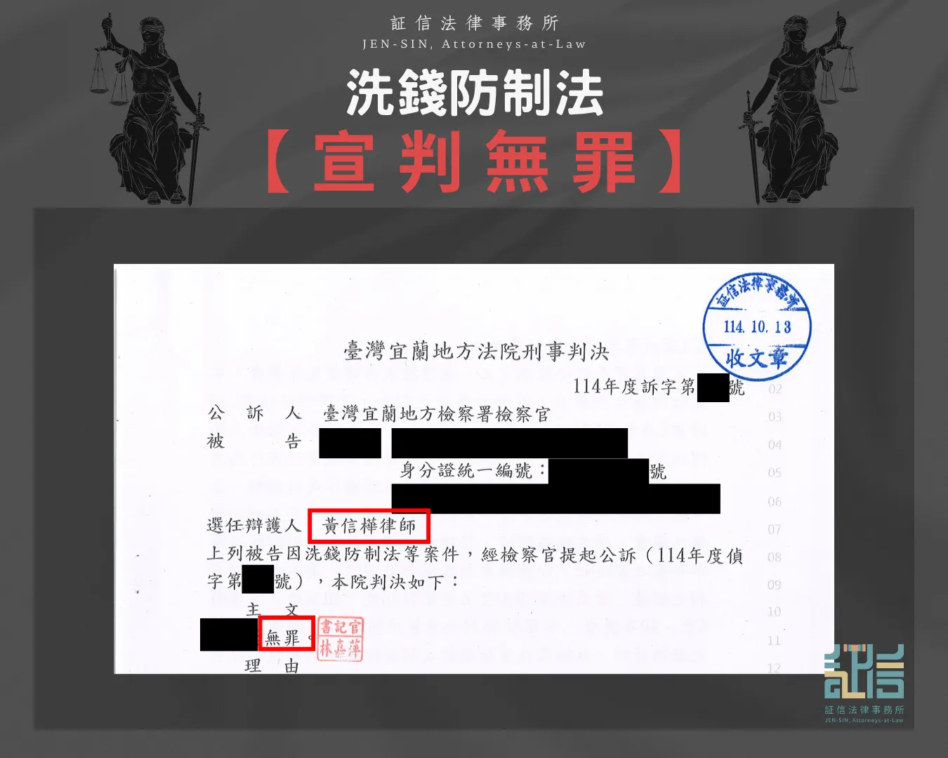【成功案例】提供帳戶遭控詐欺、洗錢，証信律師協助取得一審無罪判決