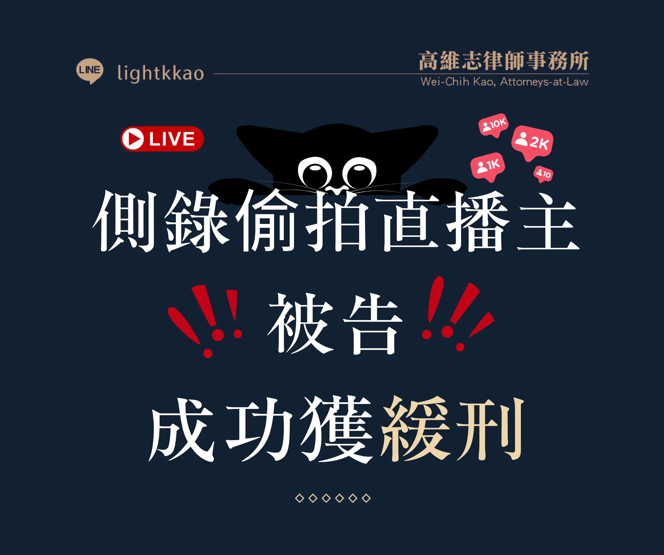 偷拍直播主會坐牢嗎?側錄案件成功爭取緩刑的真實案例【偷拍/台北律師推薦】【高雄律師推薦】