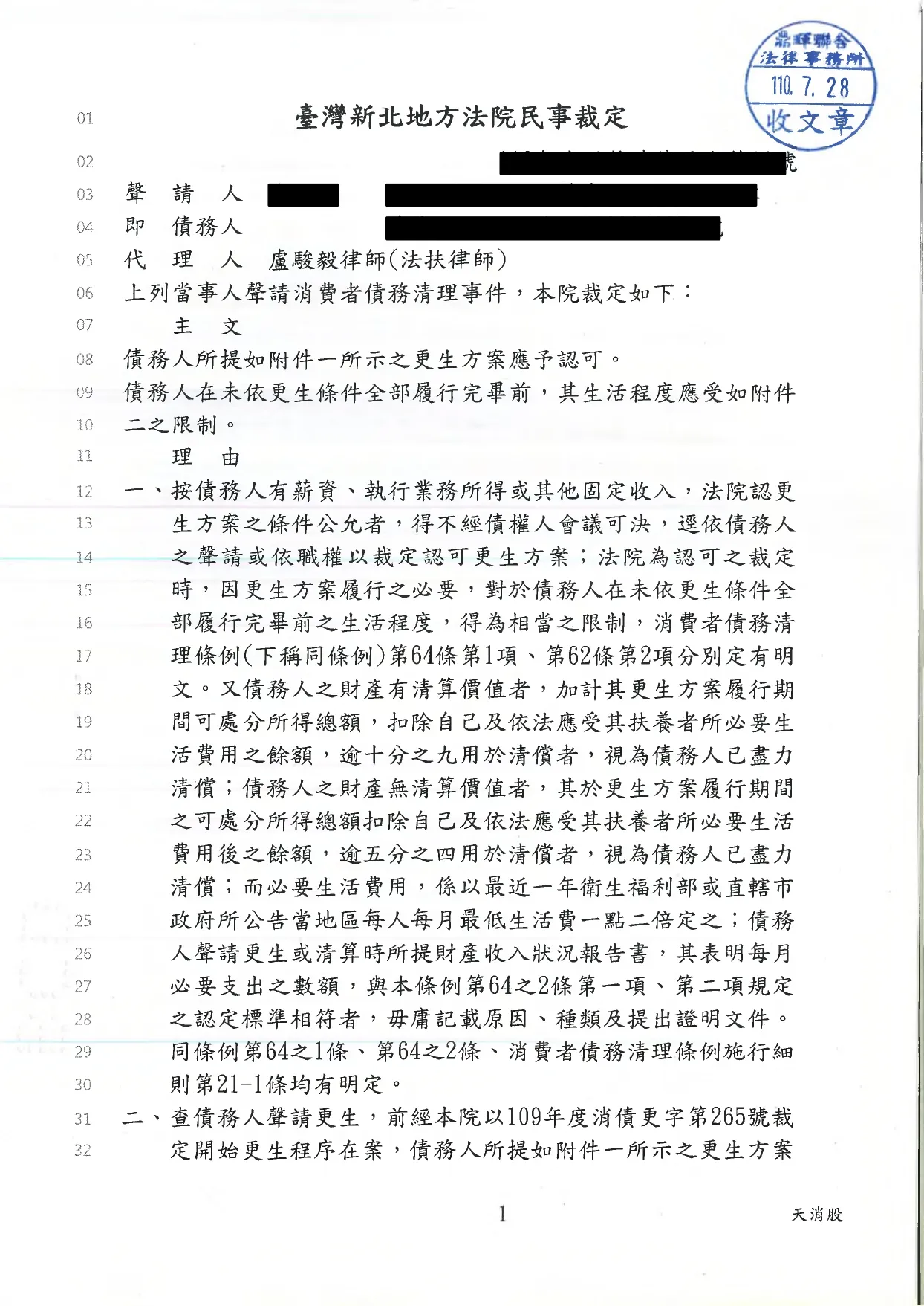 認可更生方案