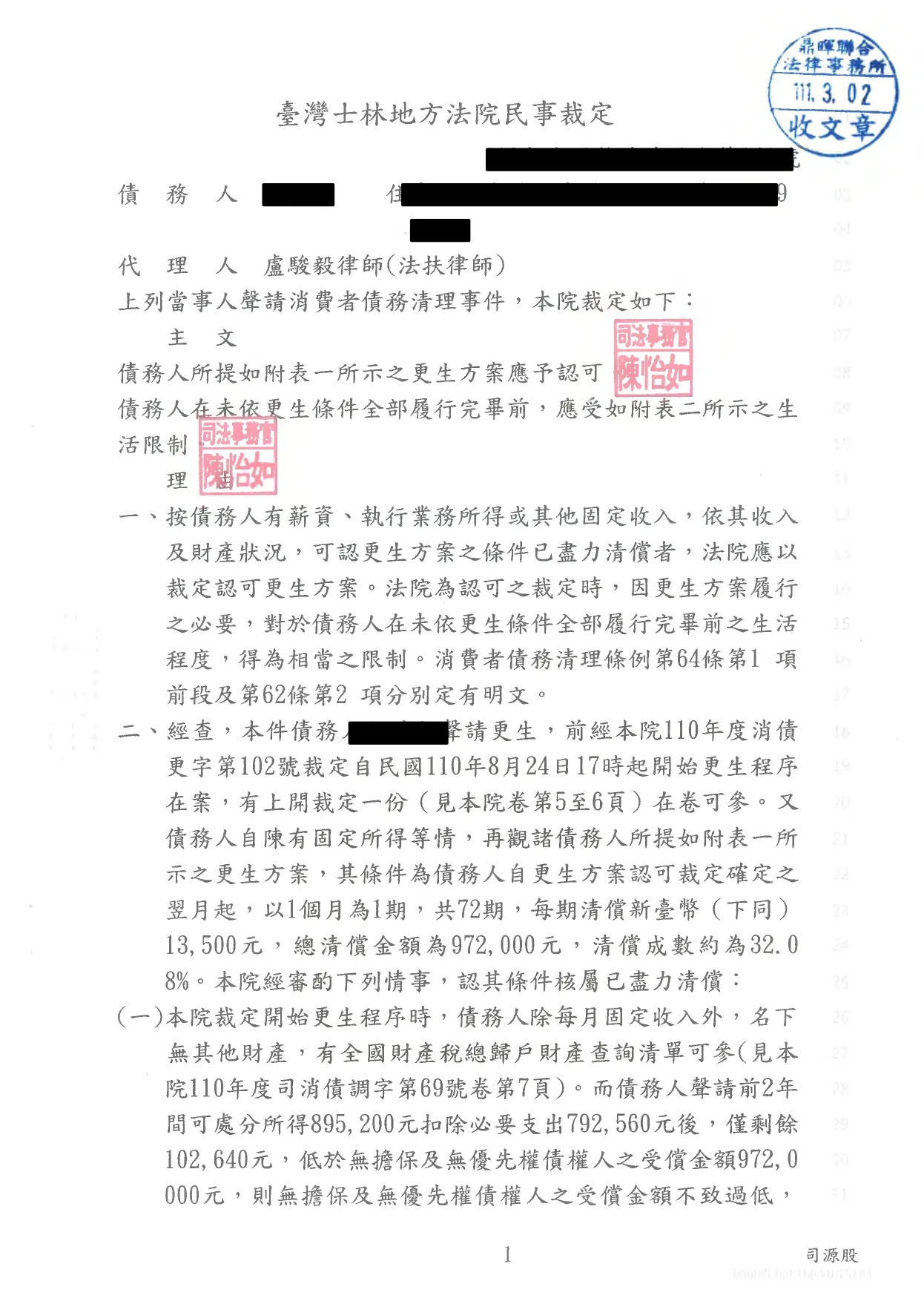 認可更生方案