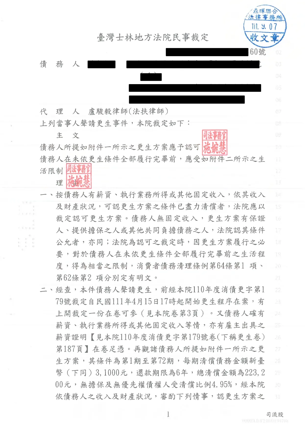認可更生方案
