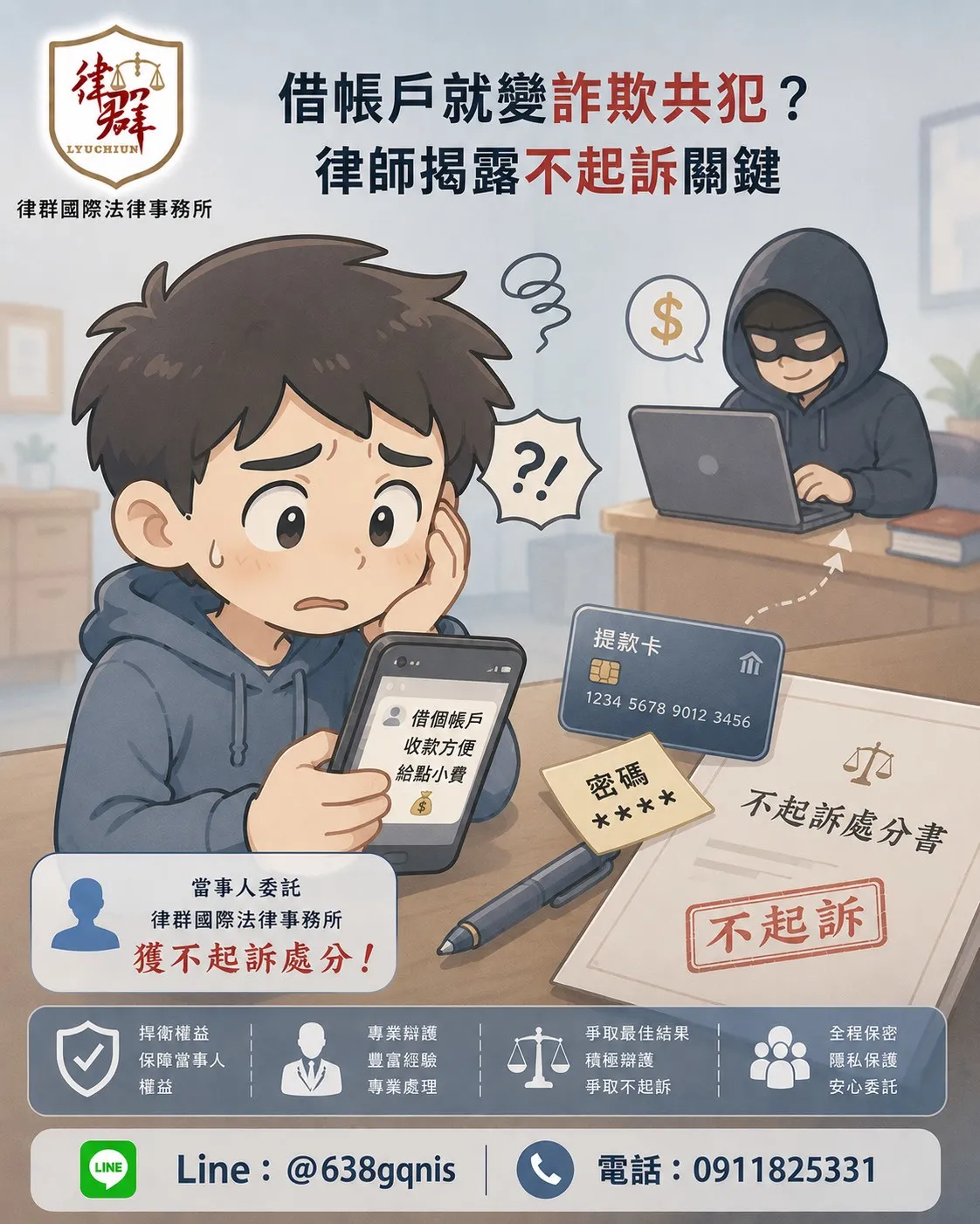 借帳戶就變詐欺共犯?律師揭露不起訴關鍵