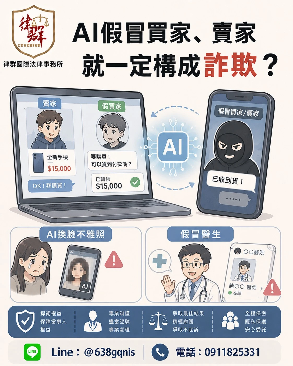AI假冒買家、賣家就一定構成詐欺？律師揭露AI引導交易的刑責風險與不起訴關鍵