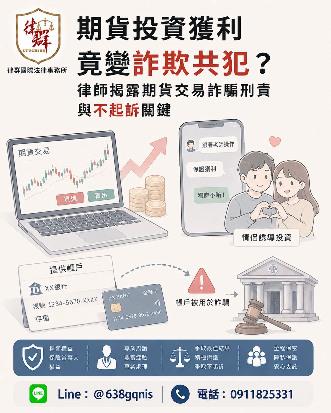 期貨投資獲利竟變詐欺共犯?律師揭露期貨交易詐騙刑責與不起訴關鍵