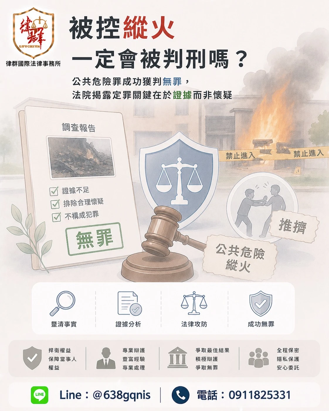 被控縱火一定會被判刑嗎?公共危險罪成功獲判無罪,法院揭露定罪關鍵在於證據而非懷疑