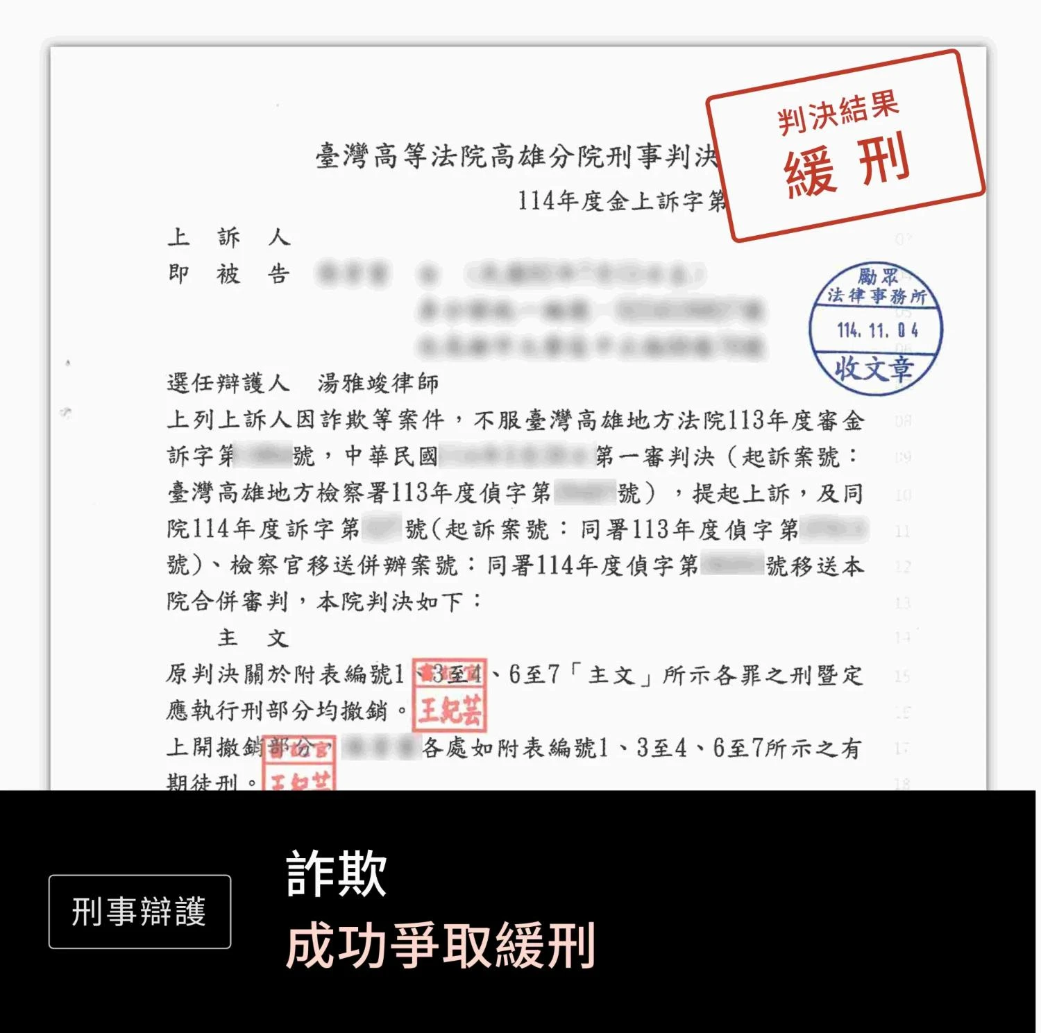詐欺—緩刑