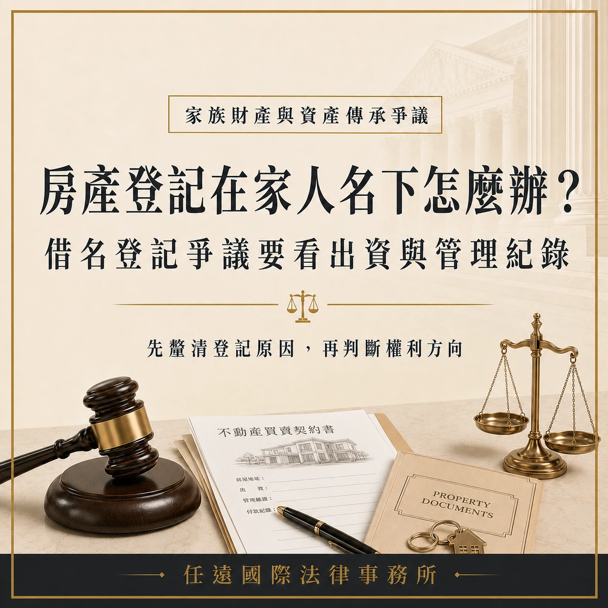 房產登記在家人名下怎麼辦？借名登記爭議資料整理重點｜任遠國際法律事務所