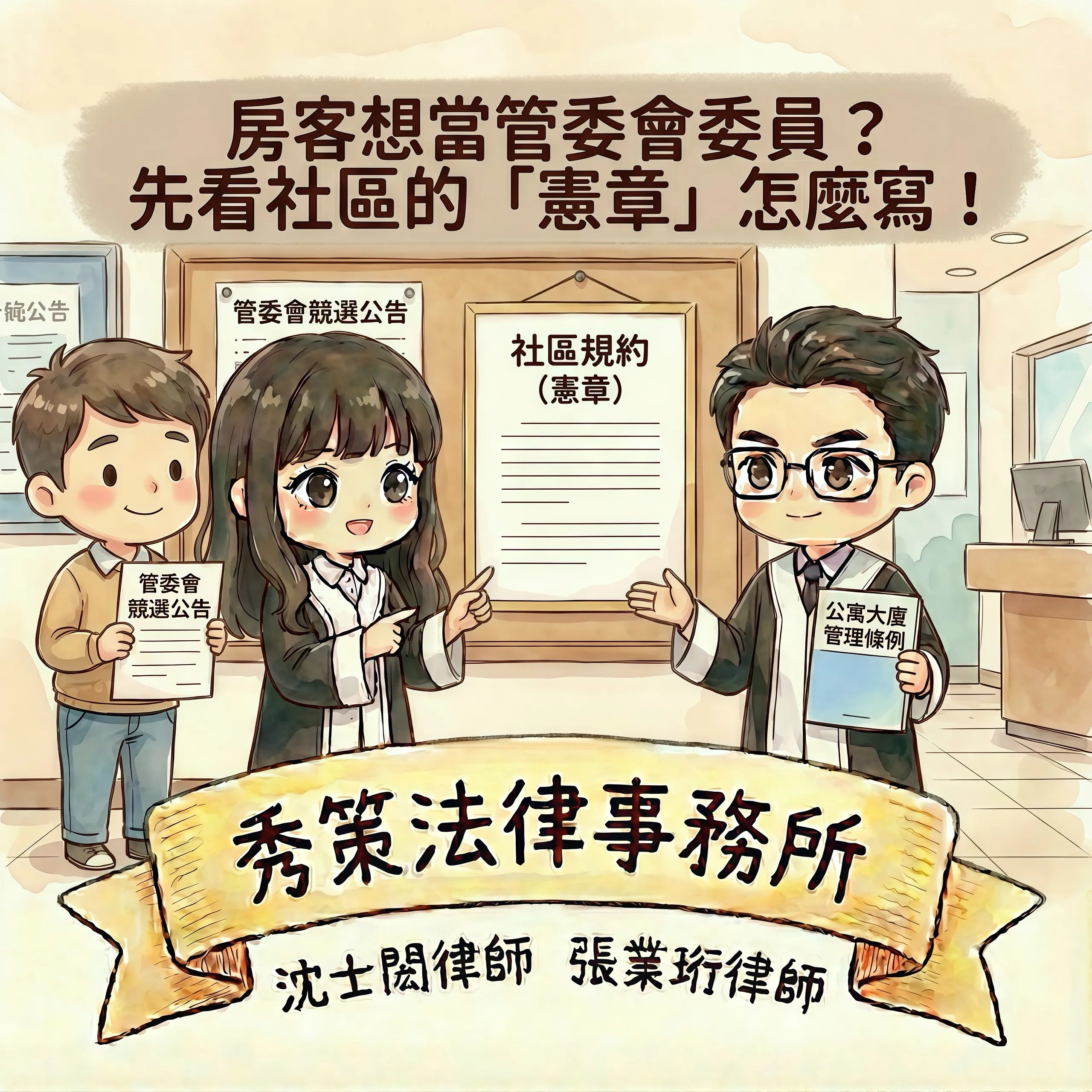 房客想當管委會委員?先看社區的「憲章」怎麼寫! 社區法律顧問 / 新莊區律師推薦 / 台北律師推薦 / 社區訴訟律師推薦/台北律師事務所/台北律師推薦