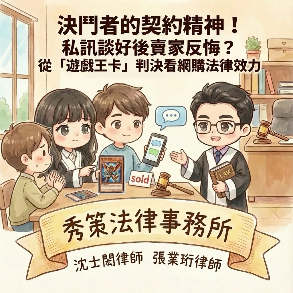 決鬥者的契約精神!私訊談好後賣家反悔?從「遊戲王卡」判決看網購法律效力 民事訴訟律師 / 民事訴訟律師推薦 / 台北民事訴訟律師 / 台北民事訴訟律師推薦 / 新莊民事訴訟律師 / 新莊民事訴訟律師推薦