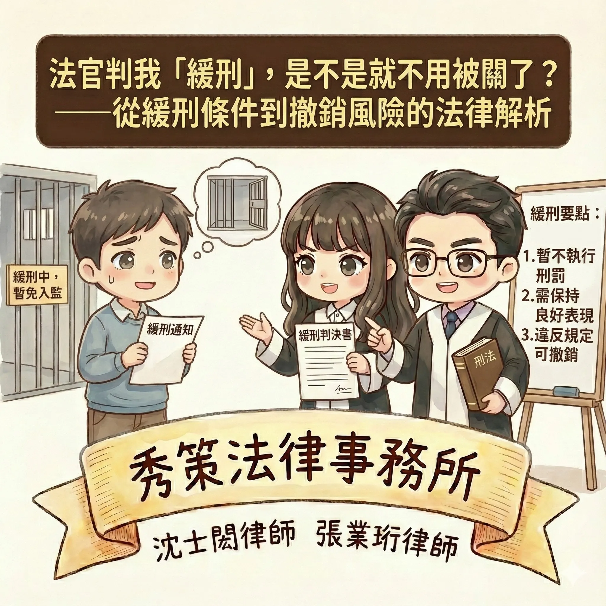 法官判我「緩刑」,是不是就不用被關了? #律師事務所 #律師推薦 #台北律師事務所 #新北律師推薦 #新北律師事務所 #刑事訴訟律師 #刑事訴訟律師推薦 #台北刑事訴訟律師推薦