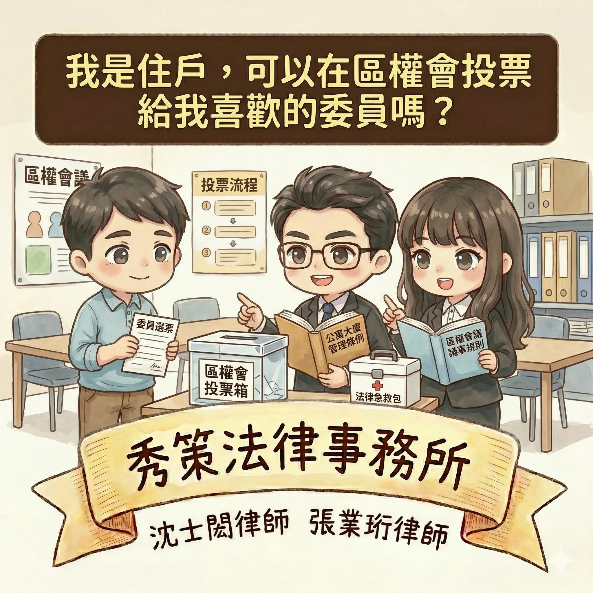 我是住戶,可以在區權會投票給我喜歡的委員嗎? 社區法律顧問 / 新莊區律師推薦 / 台北律師推薦 / 社區訴訟律師推薦/台北律師事務所/台北律師推薦
