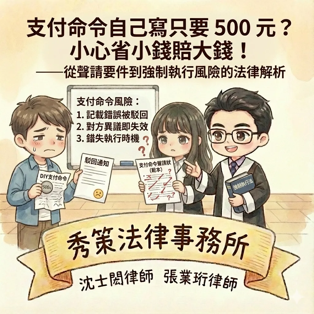 支付命令自己寫只要 500 元?小心省小錢賠大錢! #律師事務所 #律師推薦 #台北律師事務所 #新北律師推薦 #新北律師事務所 #刑事訴訟律師 #民事訴訟律師推薦 #台北民事訴訟律師推薦