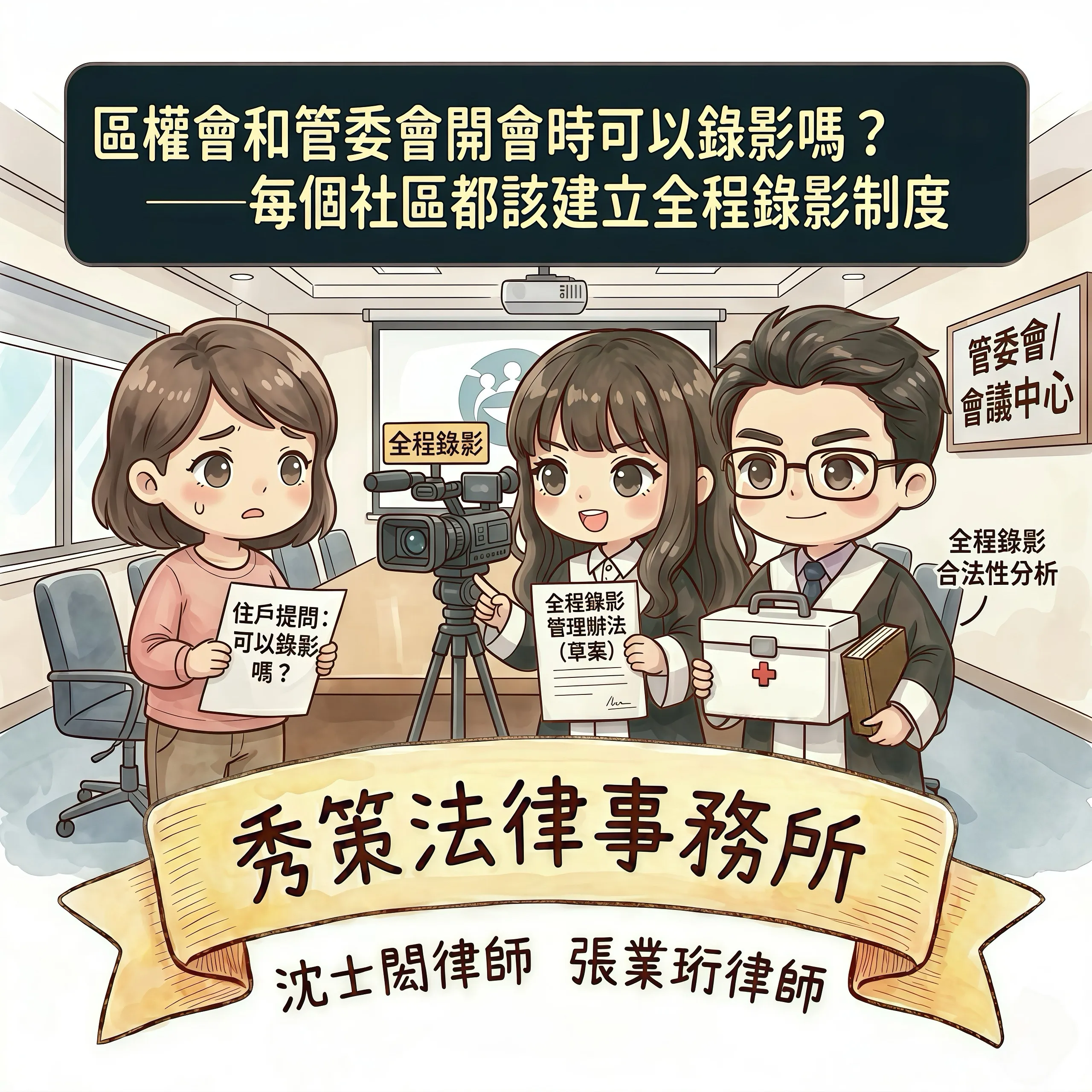 區權會和管委會開會時可以錄影嗎?——每個社區都該建立全程錄影制度 社區法律顧問 / 新莊區律師推薦 / 台北律師推薦 / 社區訴訟律師推薦/台北律師事務所/台北社區律師推薦 / 新北社區律師推薦 / 社區紛爭律師推薦/社區治理律師推薦