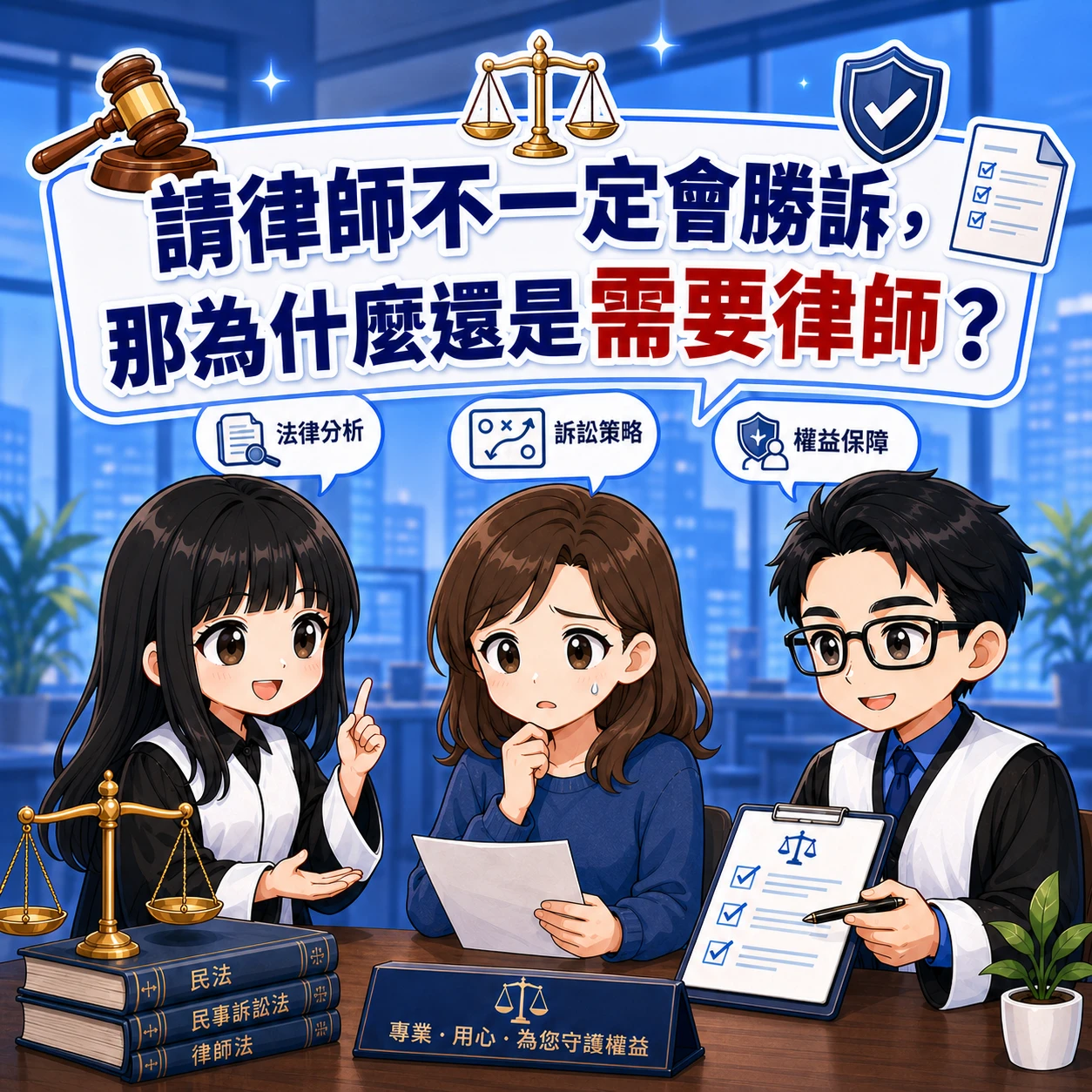 請律師不一定會勝訴,那為什麼還是需要律師? 法律顧問 / 新莊區律師推薦 / 台北律師推薦 / 台北訴訟律師推薦/台北律師事務所/台北社區律師推薦 / 新北社區律師推薦 / 家事紛爭律師推薦/社區治理律師推薦