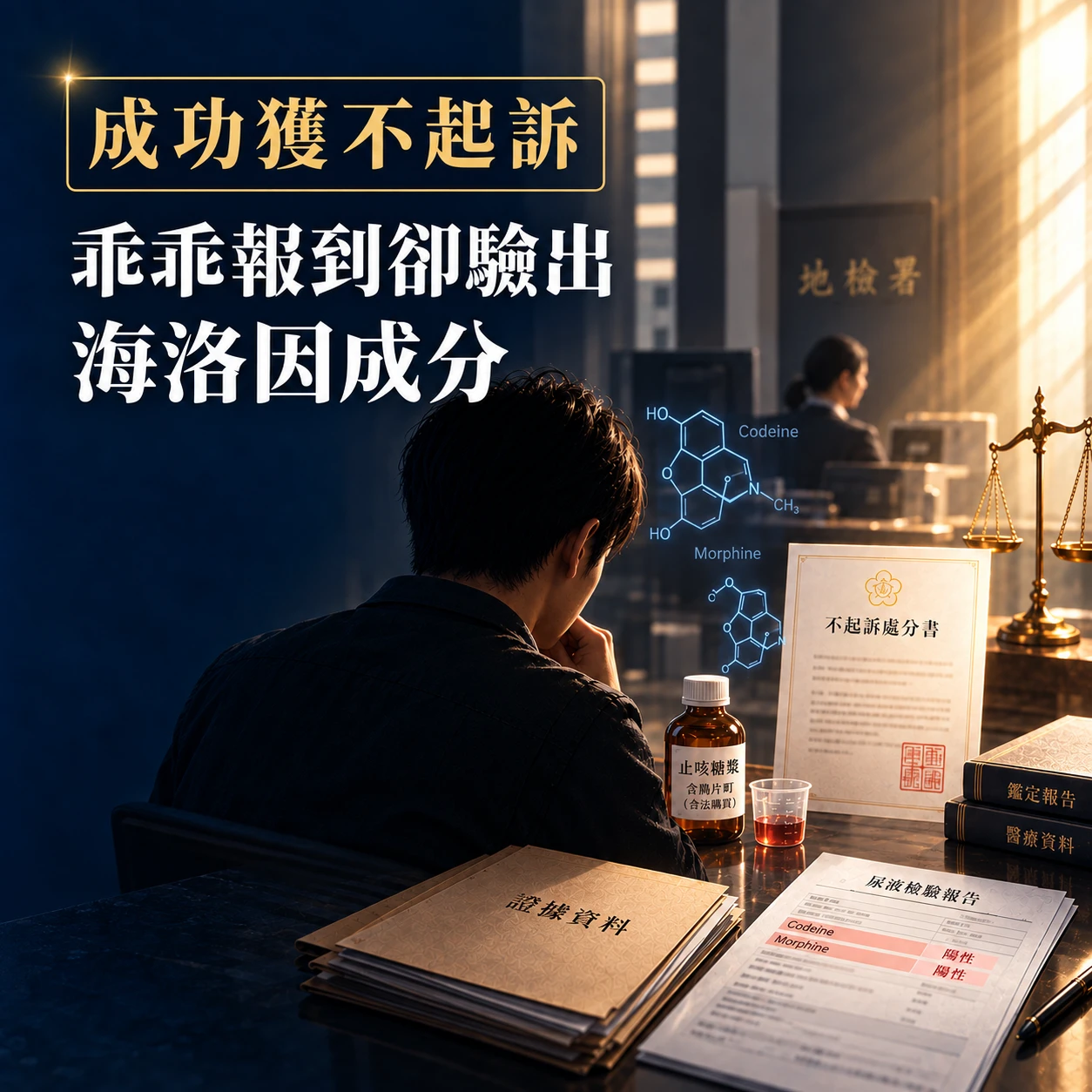 乖乖報到卻驗出海洛因成分|不起訴!台中刑事律師推薦/西區刑事律師推薦