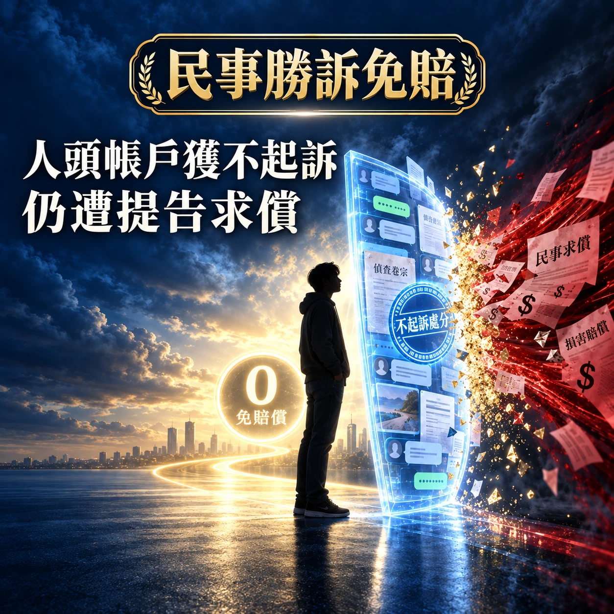 人頭帳戶獲不起訴仍遭提告民事求償|勝訴免賠!台中民事律師/西區民事律師