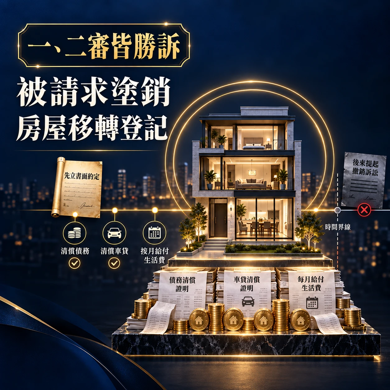 被請求塗銷房子移轉登記｜一二審皆勝訴！台中民事訴訟律師/台中民事訴訟律師推薦