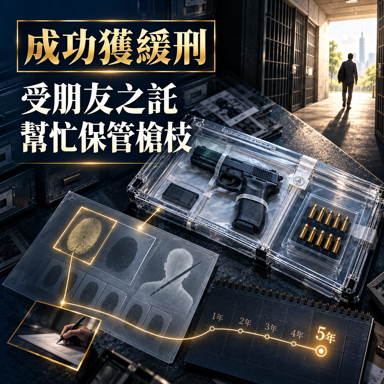 受朋友之託幫忙保管槍枝|五年以上重罪成功獲緩刑!台中刑事訴訟律師/台中刑事訴訟律師推薦