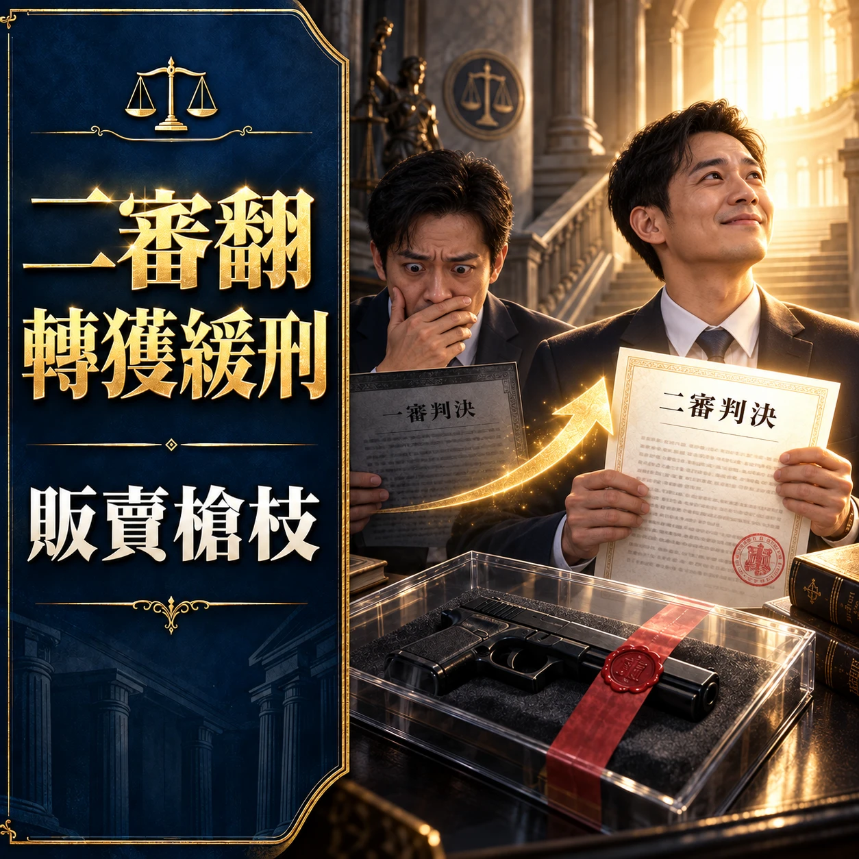 販賣槍枝|二審翻轉獲緩刑!台中刑事訴訟律師/台中刑事訴訟律師推薦