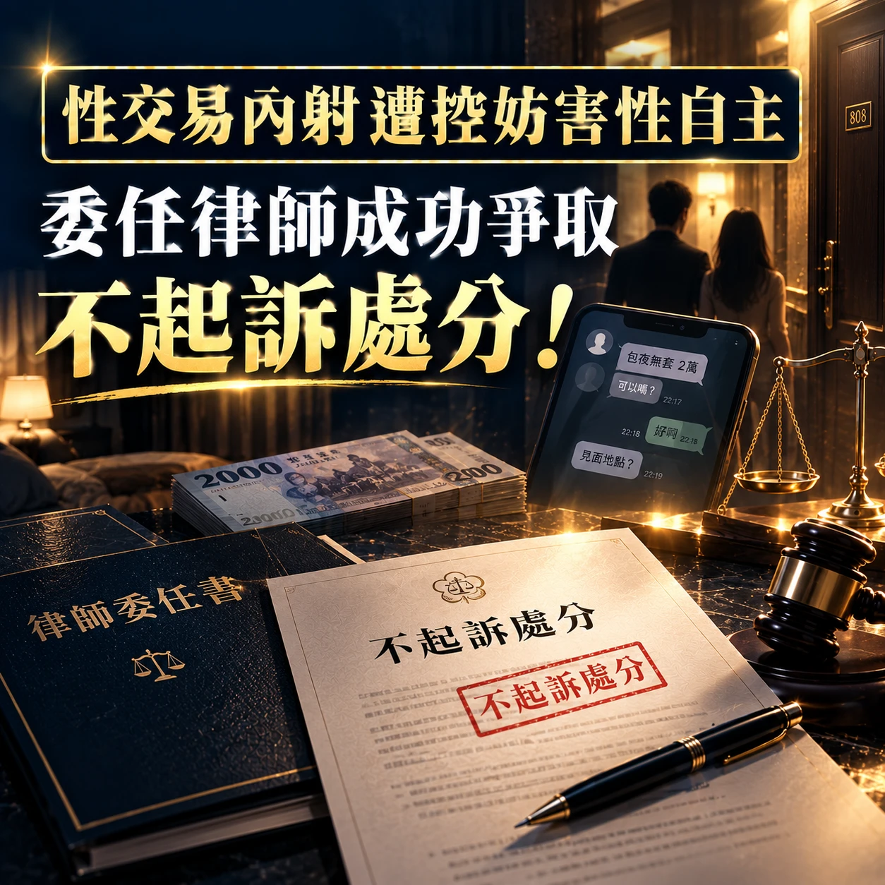 性交易內射遭控妨害性自主｜委任趙若竹律師成功爭取不起訴！