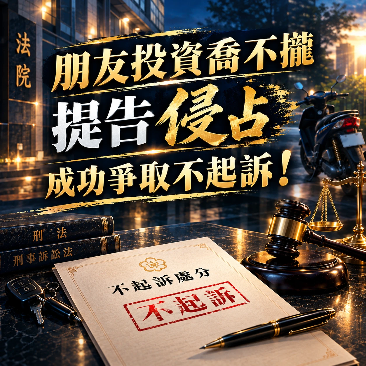 朋友投資喬不攏提告侵占｜偵查幸聘許文鐘律師成功爭取不起訴！台中刑事律師/台中西區律師