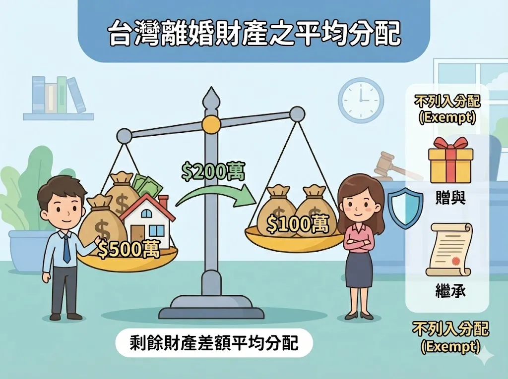 離婚財產怎麼分配?掌握「剩餘財產差額分配請求權」,保住你的血汗錢!中正區家事訴訟律師/中正區離婚訴訟律師