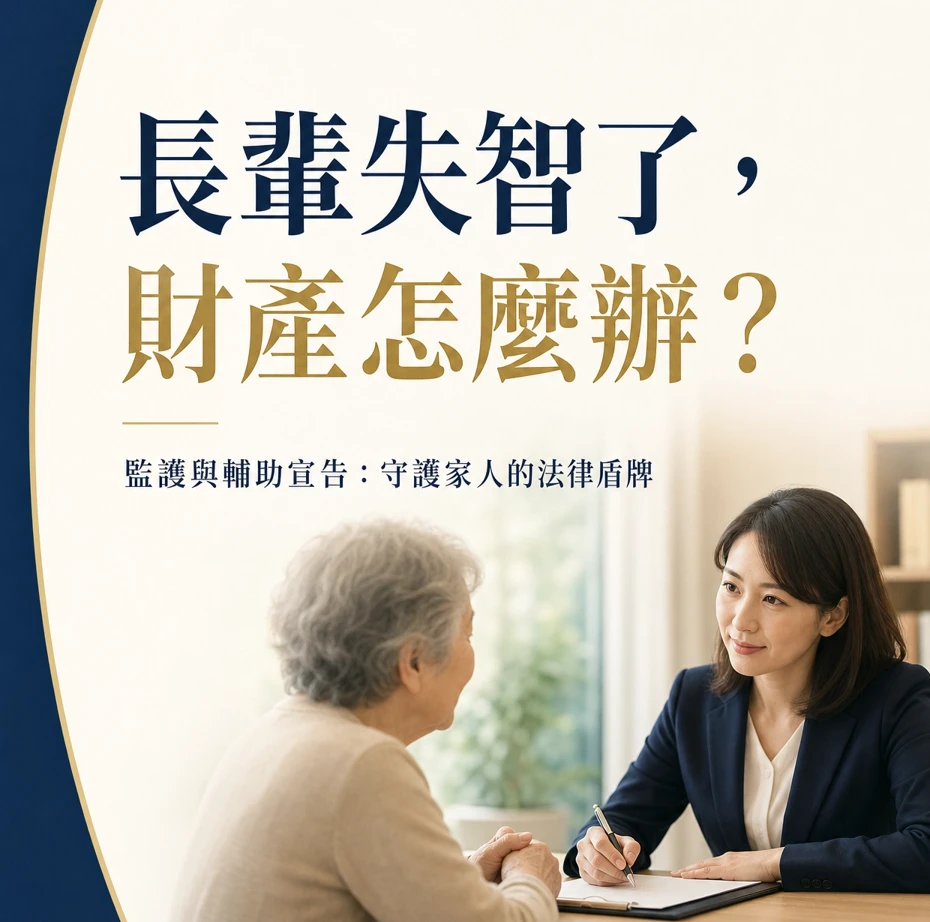 【法律專欄】長輩失智了,財產怎麼辦?『監護宣告』與『輔助宣告』一次看懂,保護家人權益!